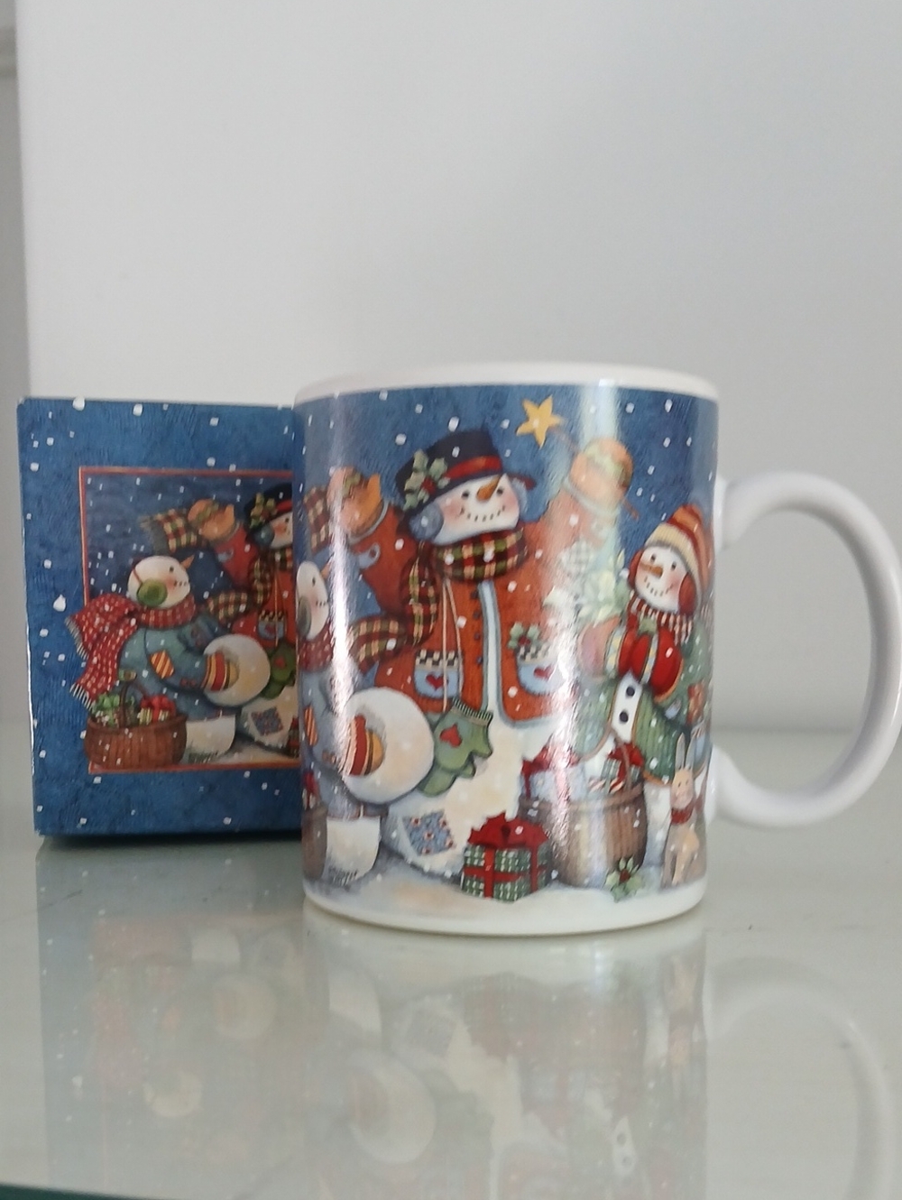 WINTER MAGIC Mug 1999 Lang & Wise Art by Susan Winget SW #19 Snowmen NIB